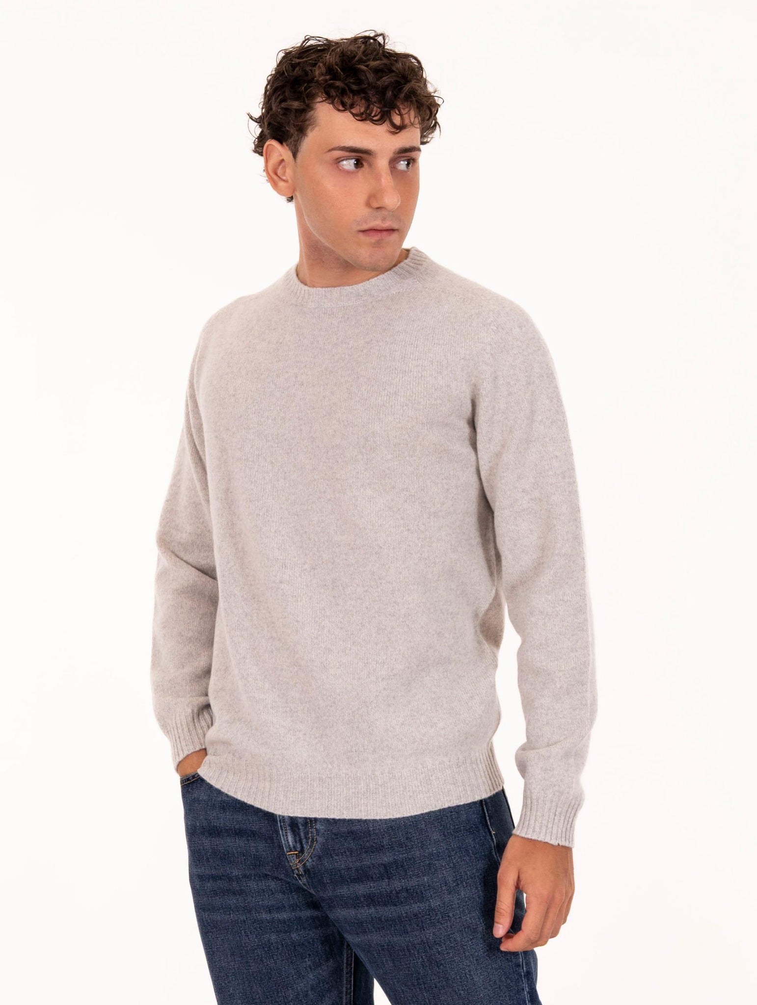 Girocollo Zanieri in Lana Cashmere Perla Melange CG-GRU-350150202 Zanieri