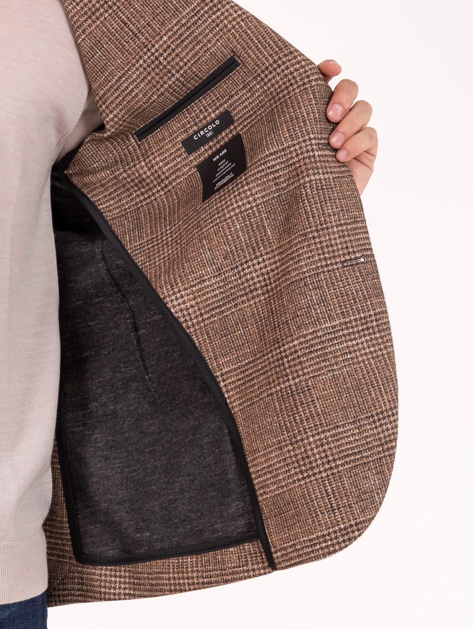 Giacca Circolo 1901 in Cotone Check Nocciola CN5028CORTE Circolo 1901