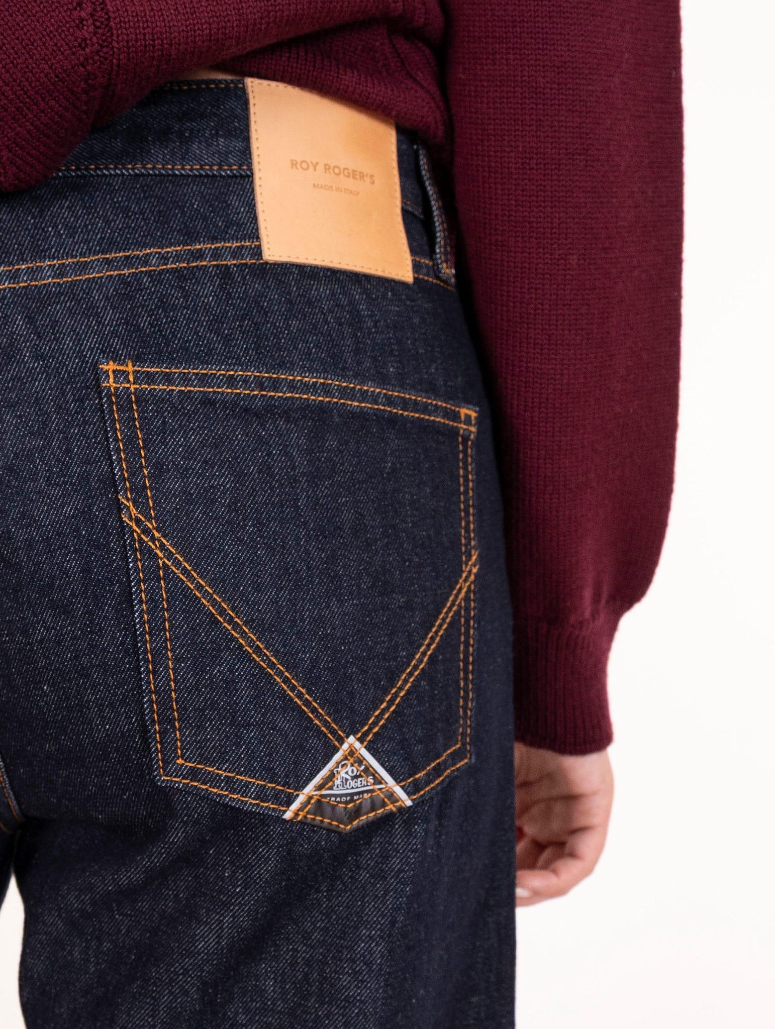 Jeans Super Wide Roy Roger's in Denim Scuro Broccato RND90226CP000021C0999 Roy Roger's