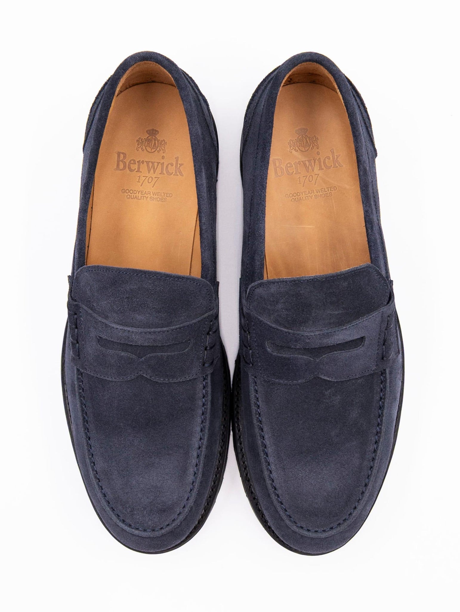 Mocassino Berwick 1707 in Suede Blu 5633HO768GORAINBLEU Berwick 1707