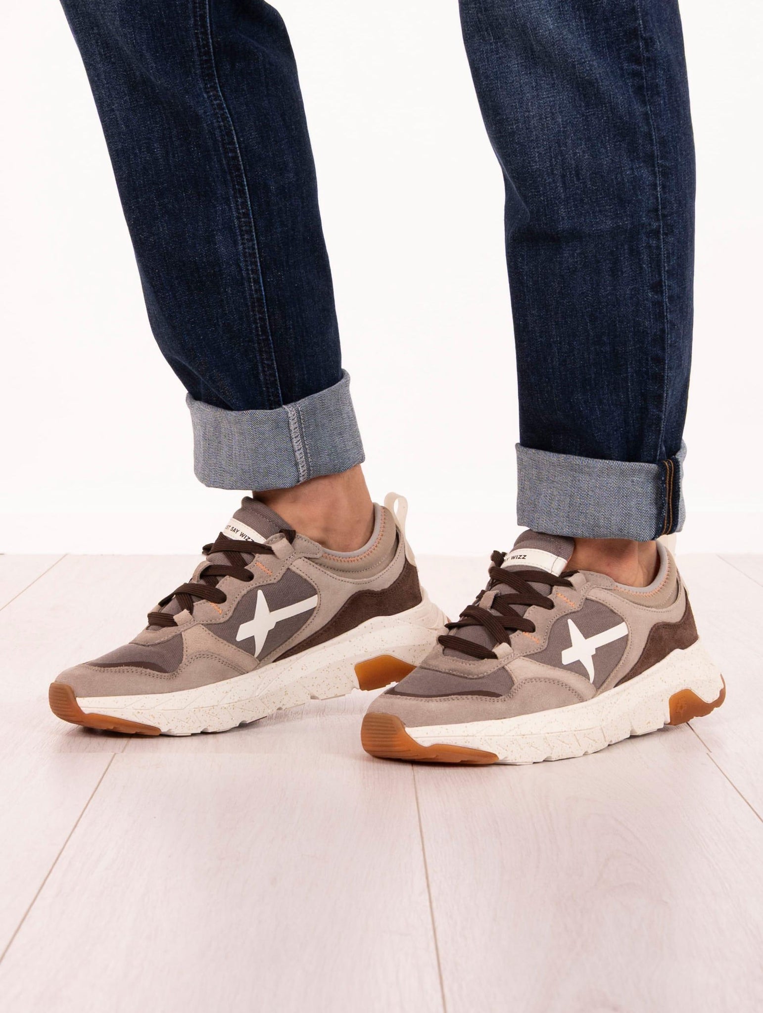 Sneaker W6YX in Tessuto Denim e Suede Bianco e Nero NEXT-MSUEDE/VINTAGEDENIM W6YZ