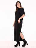 Kleid Alpha Studio aus extrafeiner Merinowolle Schwarz