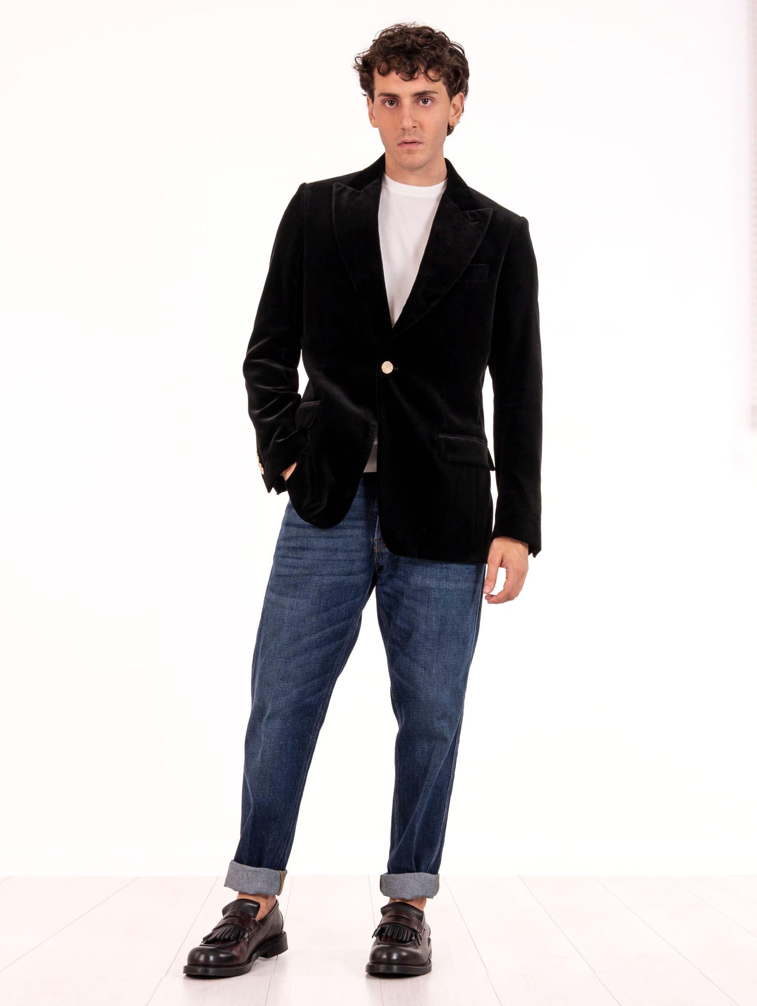 Giacca Lardini in Velluto Nera AA6926ER999 Lardini