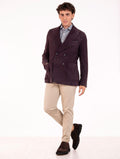 Circolo 1901 Double-Breasted Jacket in Bordeaux Virgin Wool