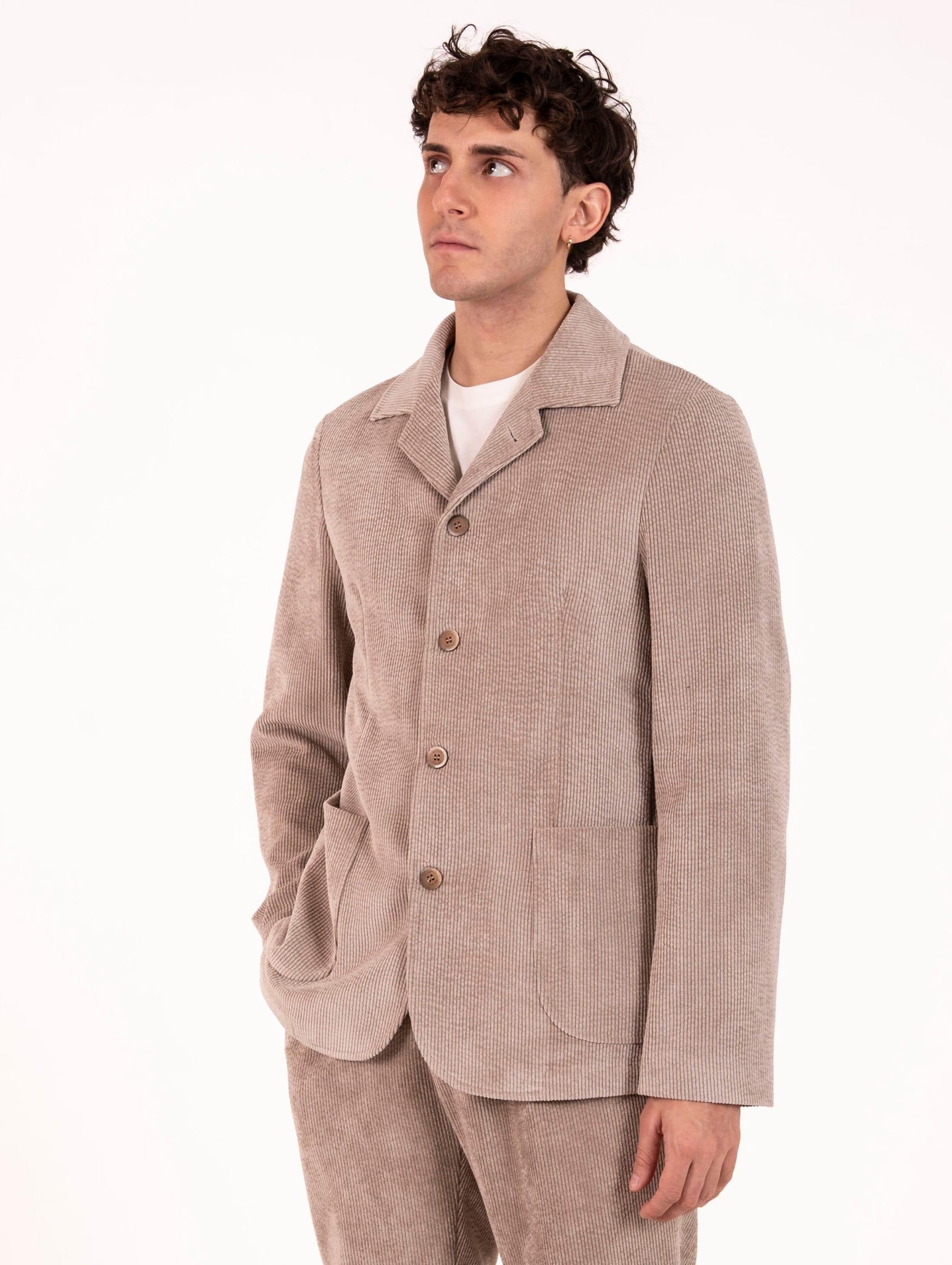 Giacca AT.P.CO. in Velluto a Costine Sabbia LOGAN717TP317030 AT.P.CO