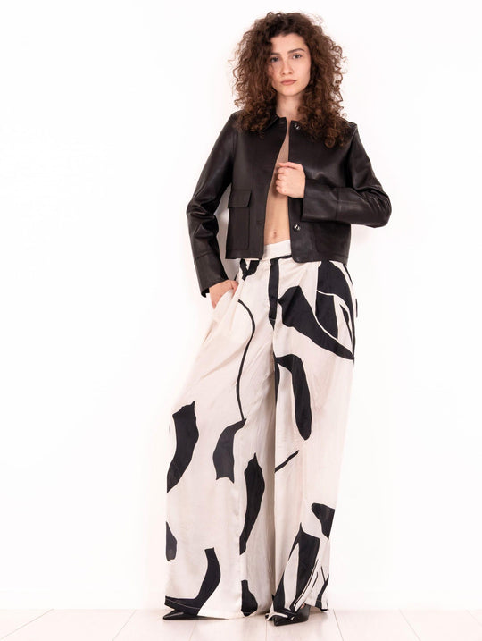 Jacke Malaga The Jackie Leather aus schwarzem Leder
