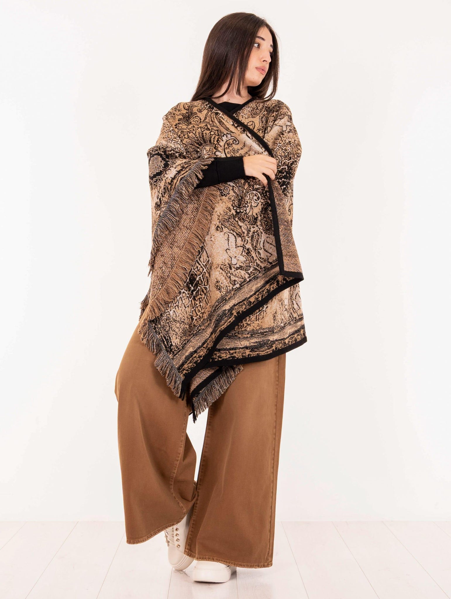 Mantella Bye Firenze Damasco Lurex Marrone 5WB/AC4/538087 Bye Firenze