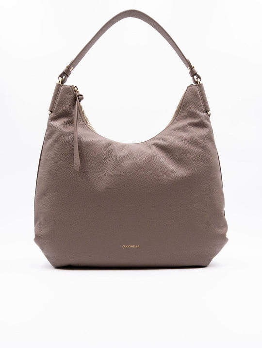 Coccinelle Tasche aus genarbtem Leder Taupe