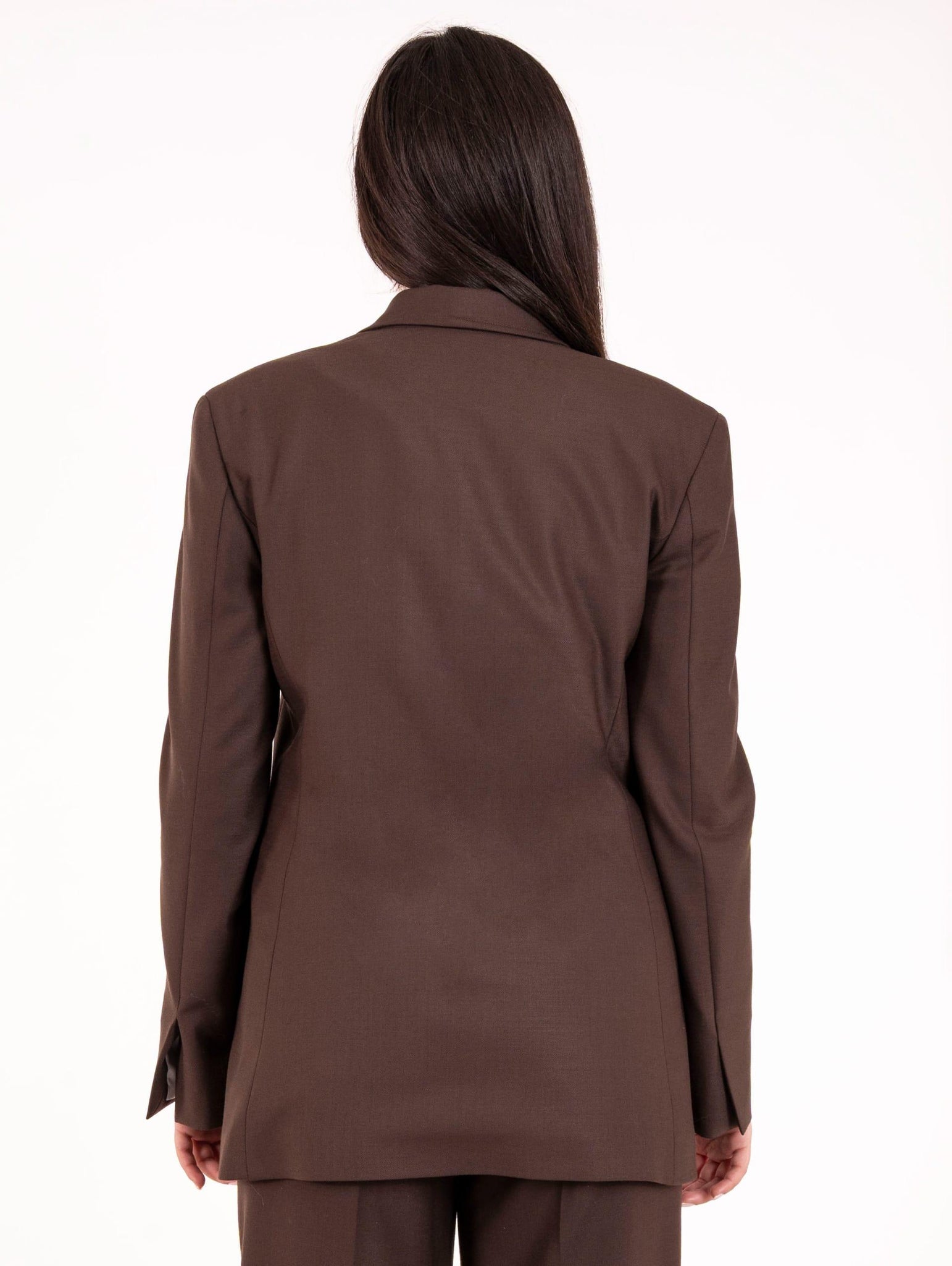 Blazer Monopetto Alysi in Twill di Lana Marrone 165860A5272 Alysi