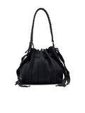Fri-Yay Sara Tasche aus plissiertem schwarzem Strick