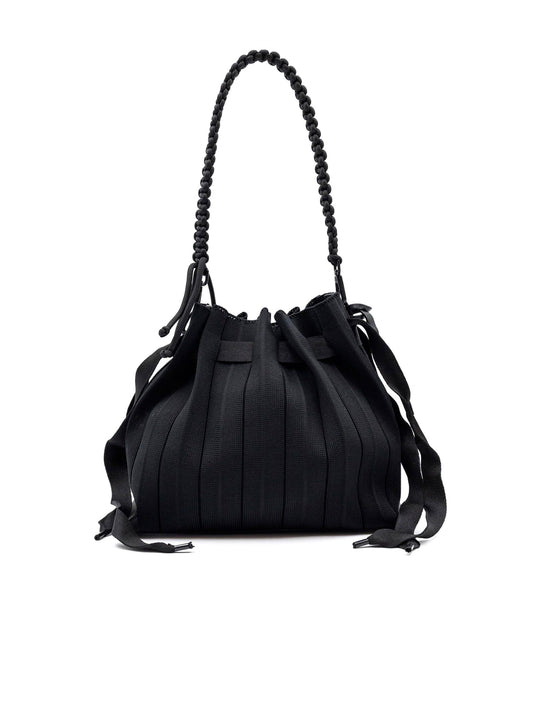 Fri-Yay Sara Bag in Black Plissé Knit