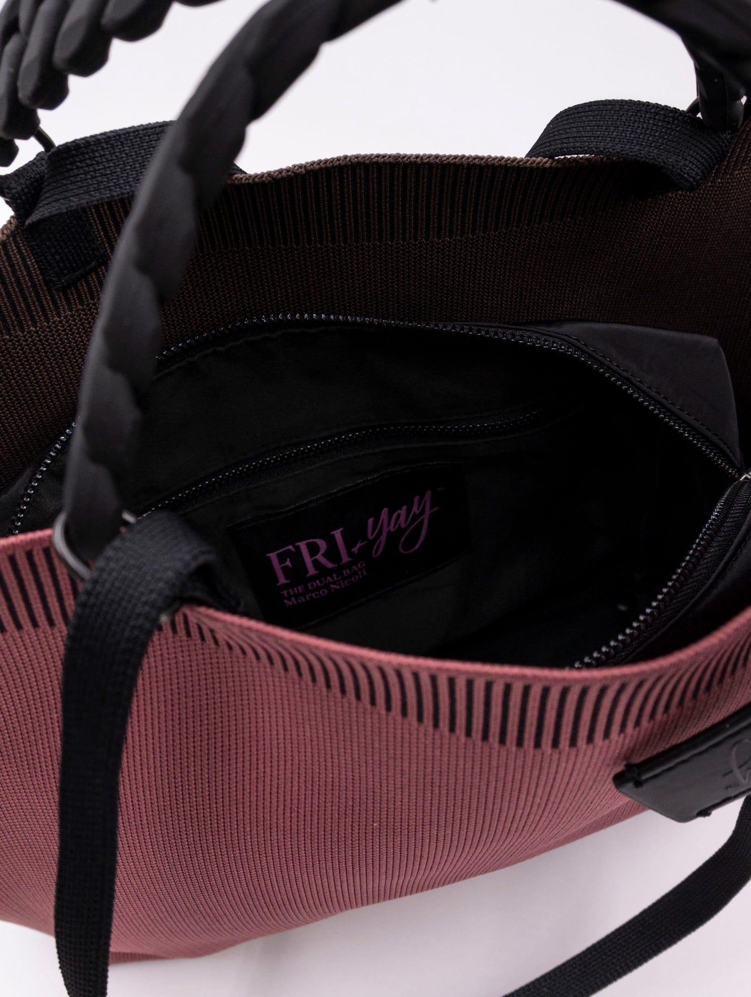 Borsa Bicolor Fri-yay in Maglia Ciliegia e Marrone MN_1246BICOLORS Fri-Yay