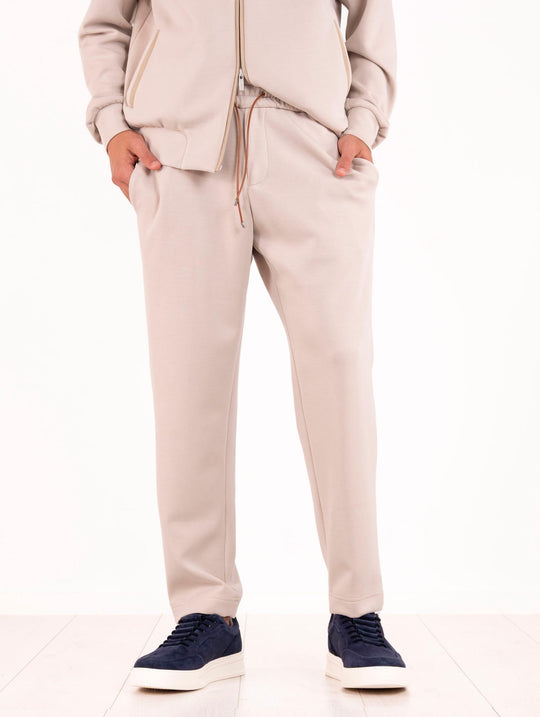 Jogger Chic Devore in Viscosa Sabbia