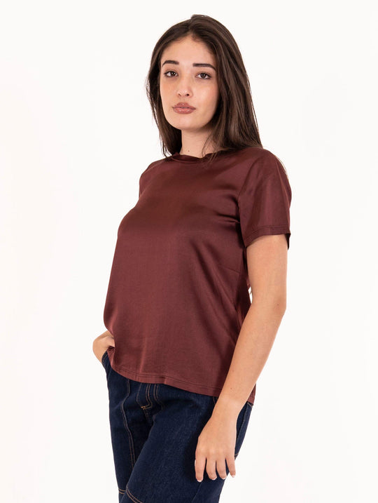 T-shirt Daniele Fiesoli in Stretch Viscose Wine