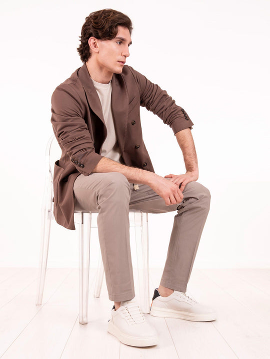 Giacca Doppiopetto Circolo 1901 in Jersey Cioccolato