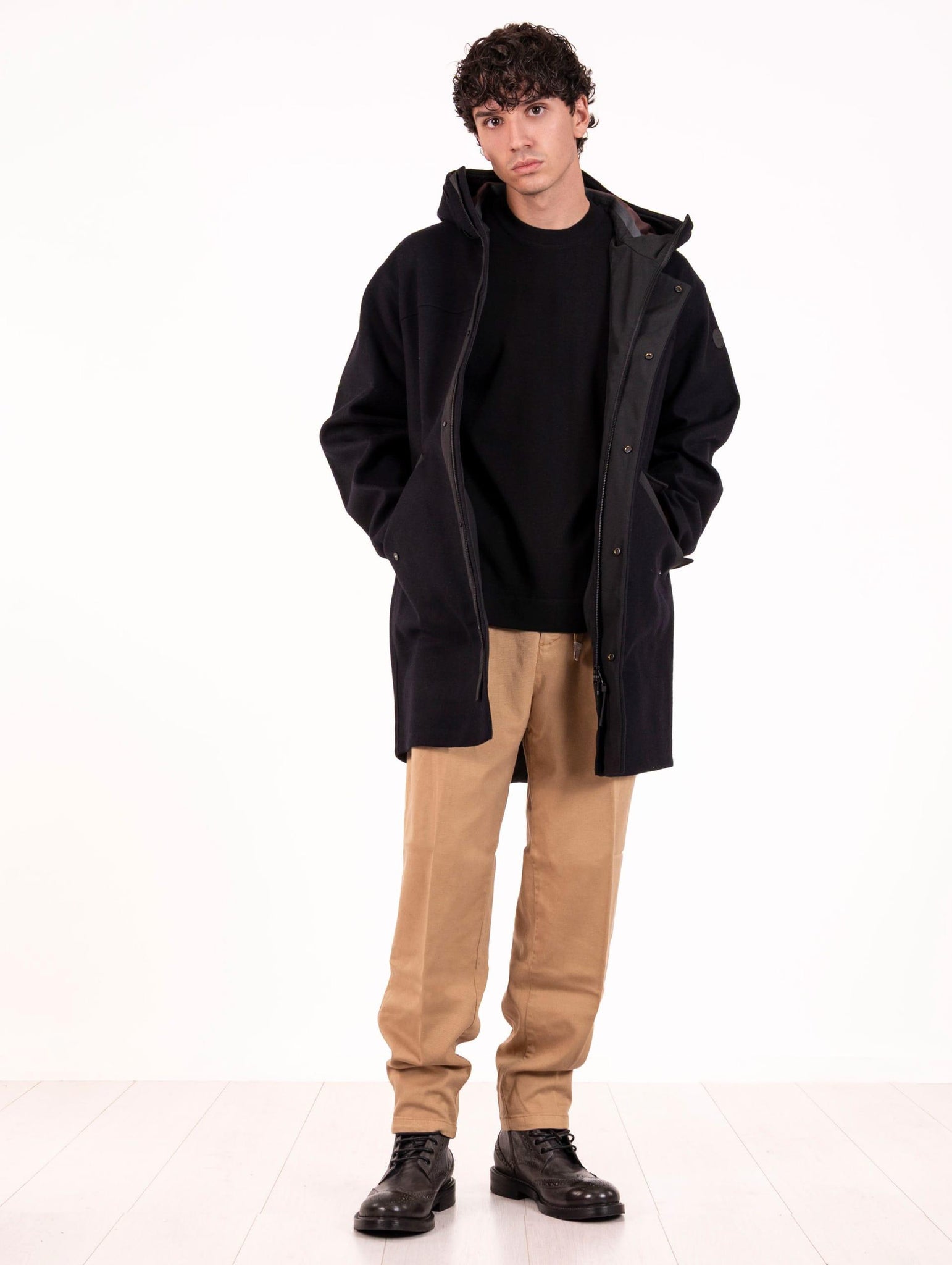 Parka Hime People of Shibuya in Lana e Cashmere Blu HIME/GPM945799 People of Shibuya