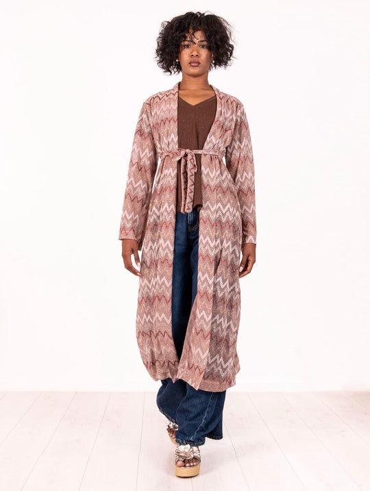 Kimono Spark Be Limousine Lurex Marrone e Arancio