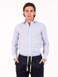 Camicia Caliban in Cotone a Righe Bianco e Azzurro