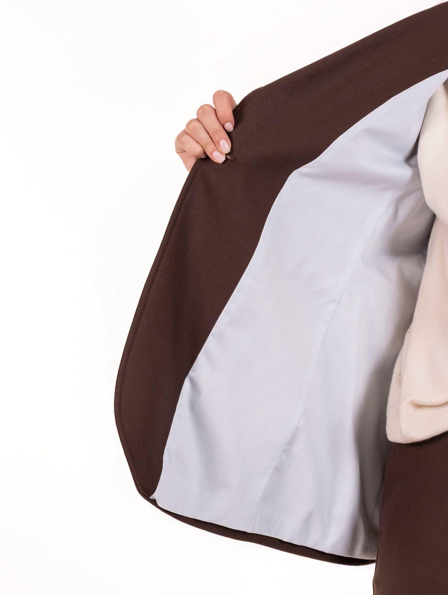 Blazer Monopetto Alysi in Twill di Lana Marrone 165860A5272 Alysi