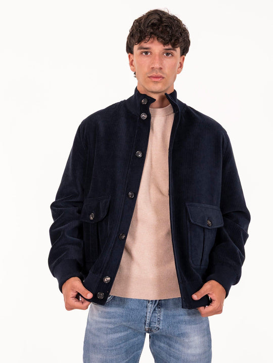 Blouson Circolo 1901 in Velluto a Coste Navy