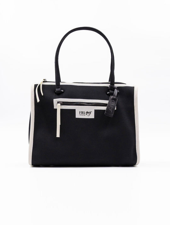 Borsa Giulia Fri-Yay in Maglia Nera e Panna