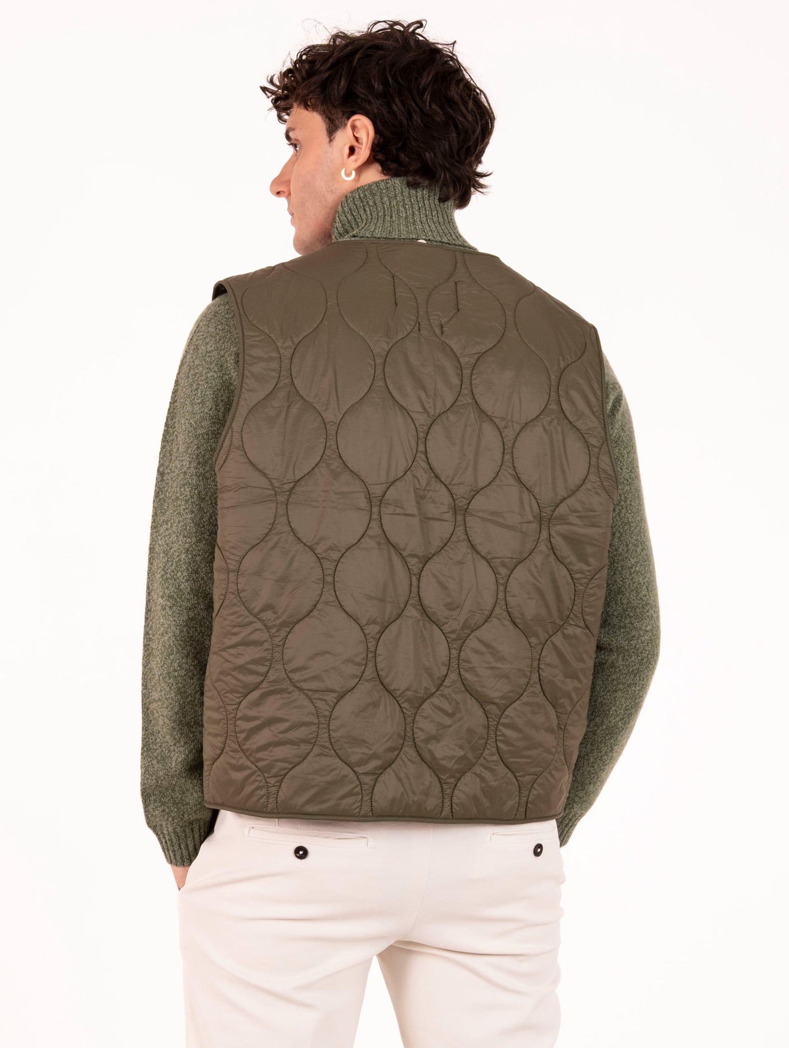 Gilet Manifattura Ceccarelli in Tessuto Tecnico Oliva 7919-CBOLIVE Manifattura Ceccarelli