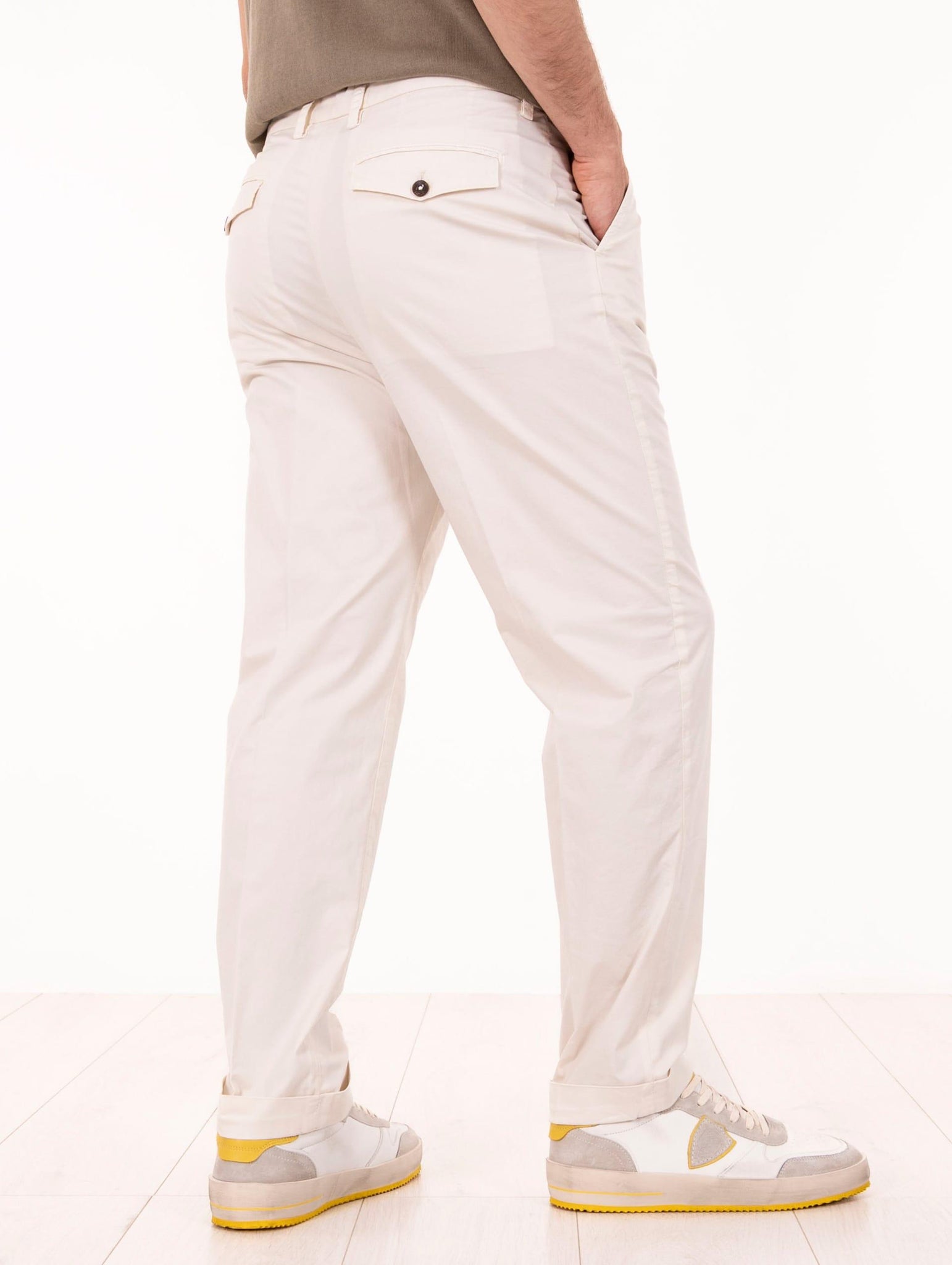 Pantalone Devore per Four Stroke in Supima Ice Extrafine Latte DVR44-G002-RHTC106 Four Stroke