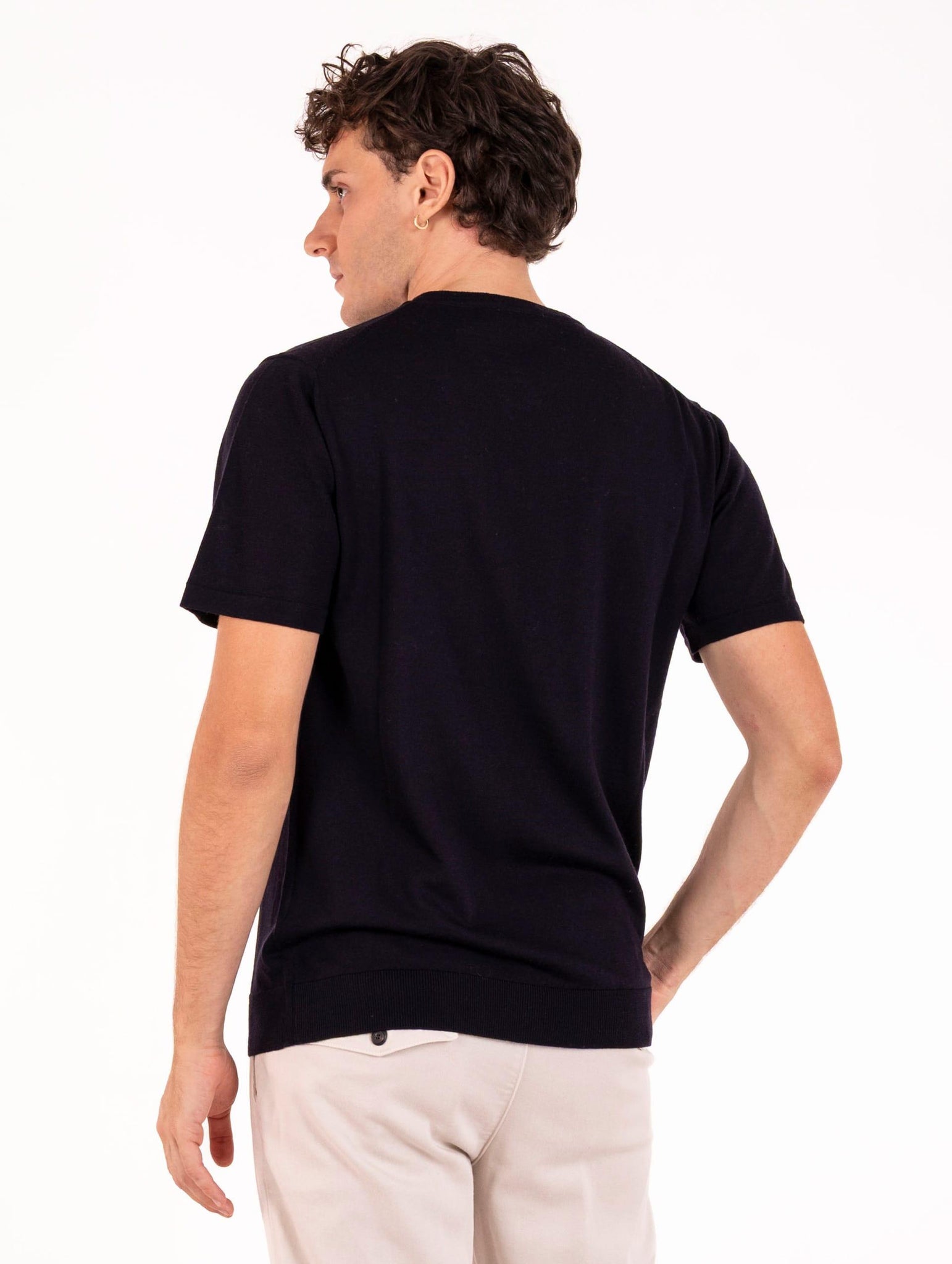 T-Shirt Four Stroke in Lana Merinos Extrafine Notte 001923 Four Stroke