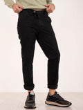Pantalone Devore Well Fit aus schwarzer Baumwolle