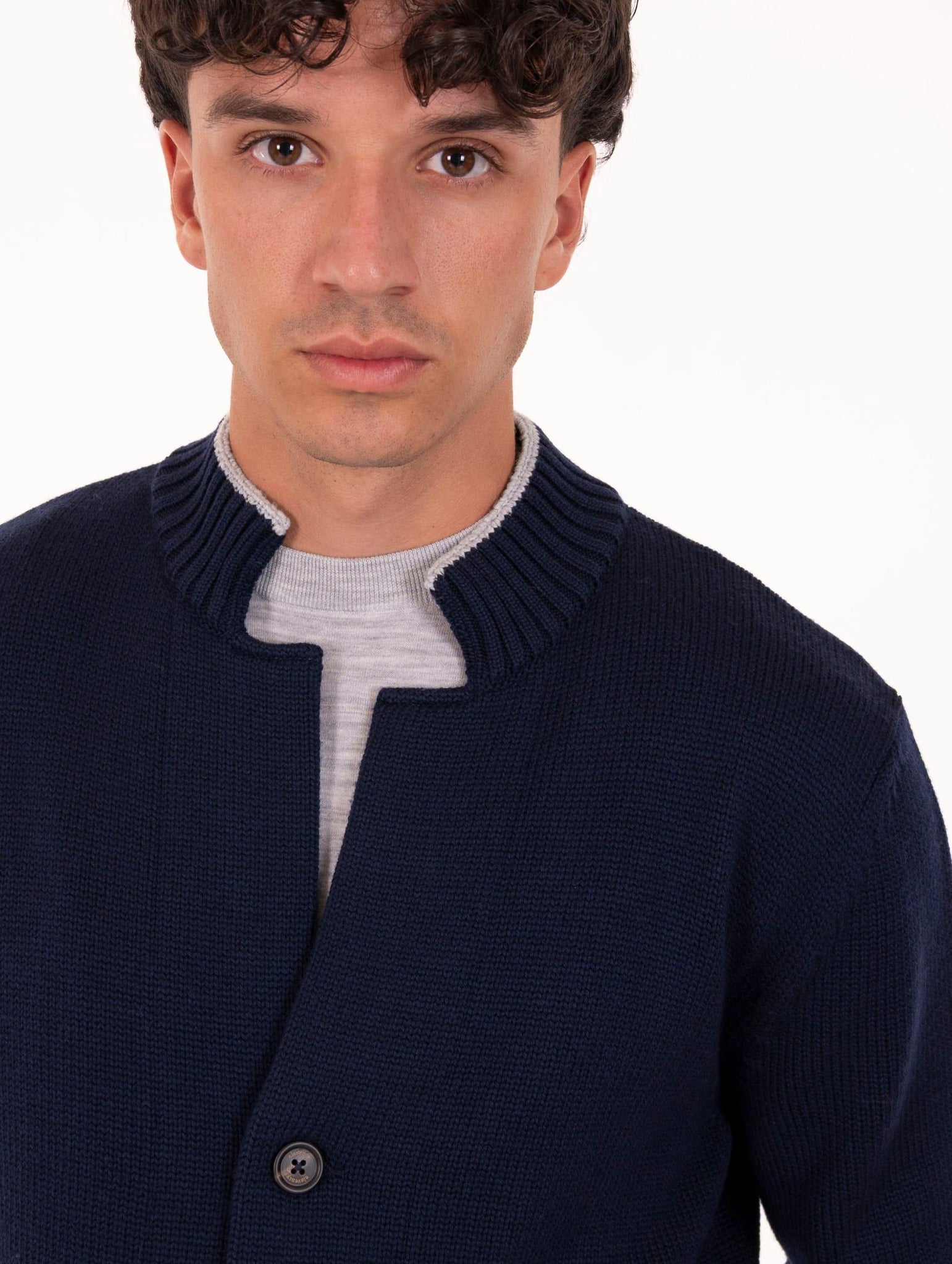 Cardigan Eleventy Milano Platinum in Lana Blu L76MAGL78MAG0L02911-13 Eleventy Milano