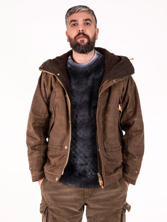 Giubbotto Manifattura Ceccarelli in Cotone Idrorepellente Marrone