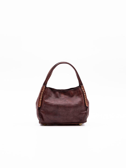 Kura Campomaggi Bag with Studs in Burgundy Leather