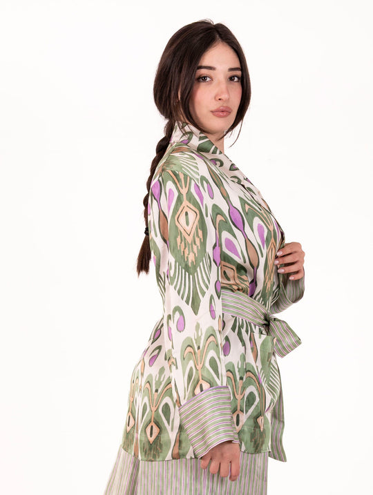 Bye Firenze Jacket in Green Viscose