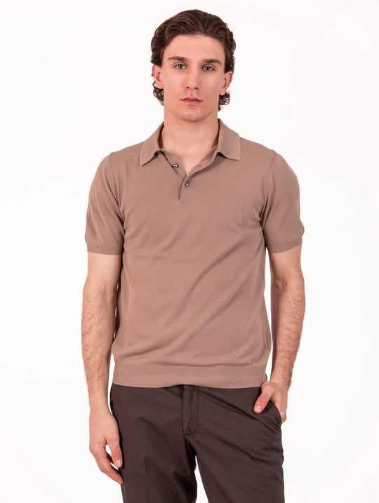 Chic Polo Zanieri aus Baumwoll-Crêpe Sand