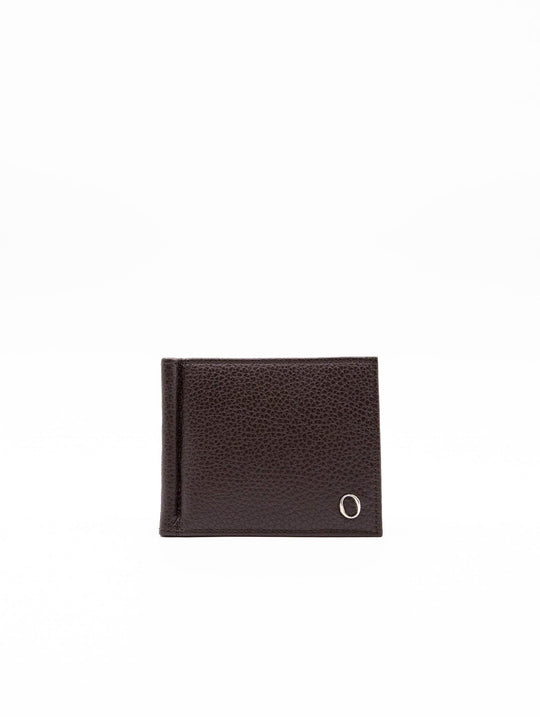 Portafoglio Micron Orciani in Pelle con Clip Ferma-Banconote Ebano