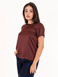 T-Shirt Daniele Fiesoli in Stretch-Viskose Wein