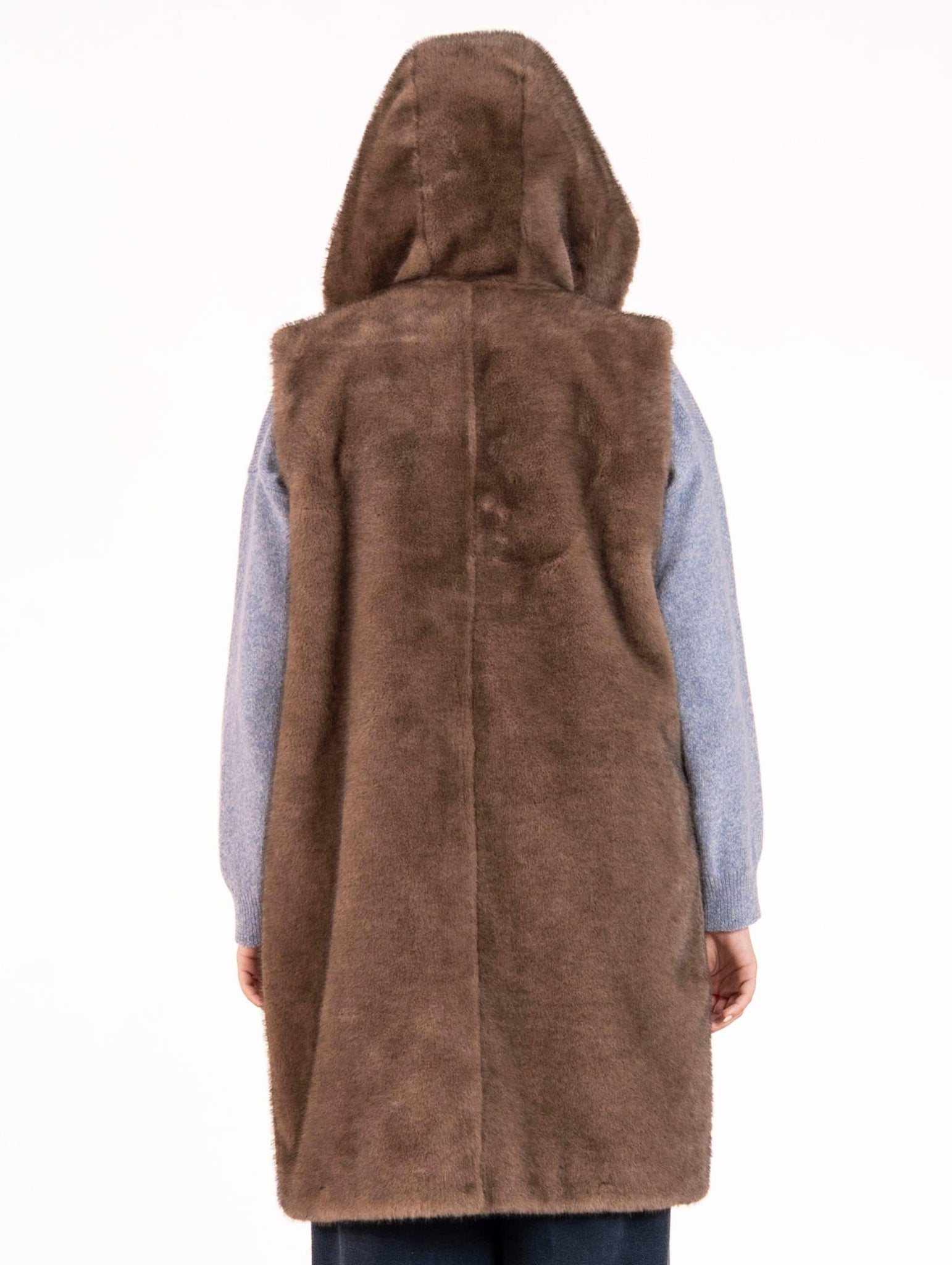 Gilet Eco Pelliccia Leon e Loulou Moka L614MINK00043 Leon & Loulou