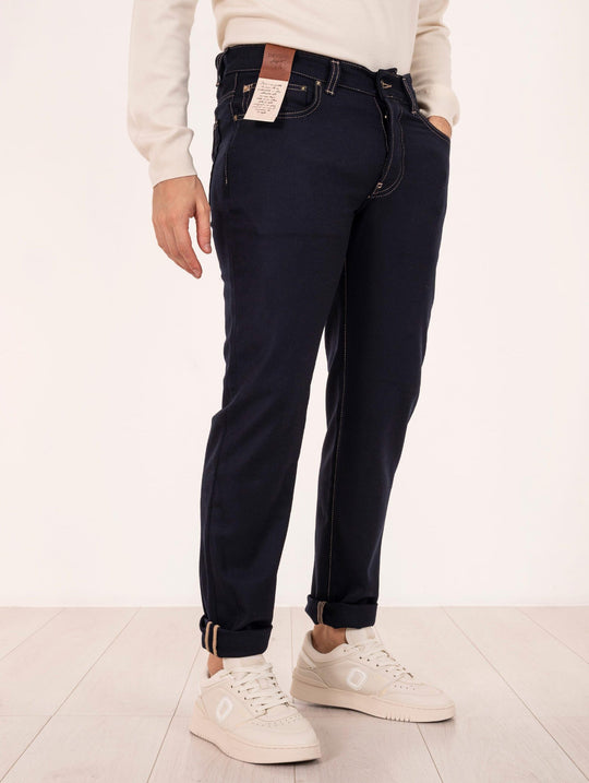 Slim-Hose Devorè aus Schurwolle Loro Piana Blau