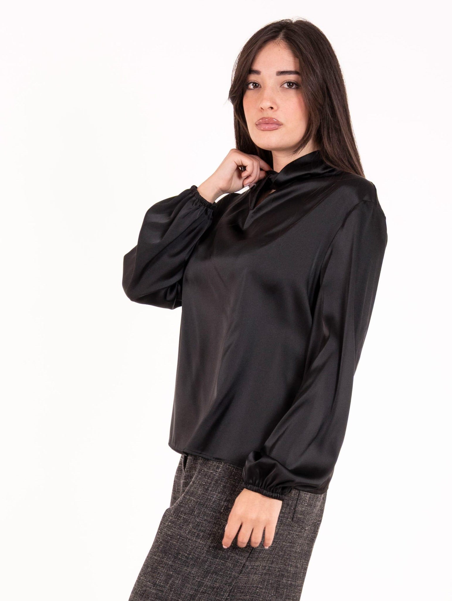 Blusa D.Exterior Satin Nero 617022NERO D.EXTERIOR