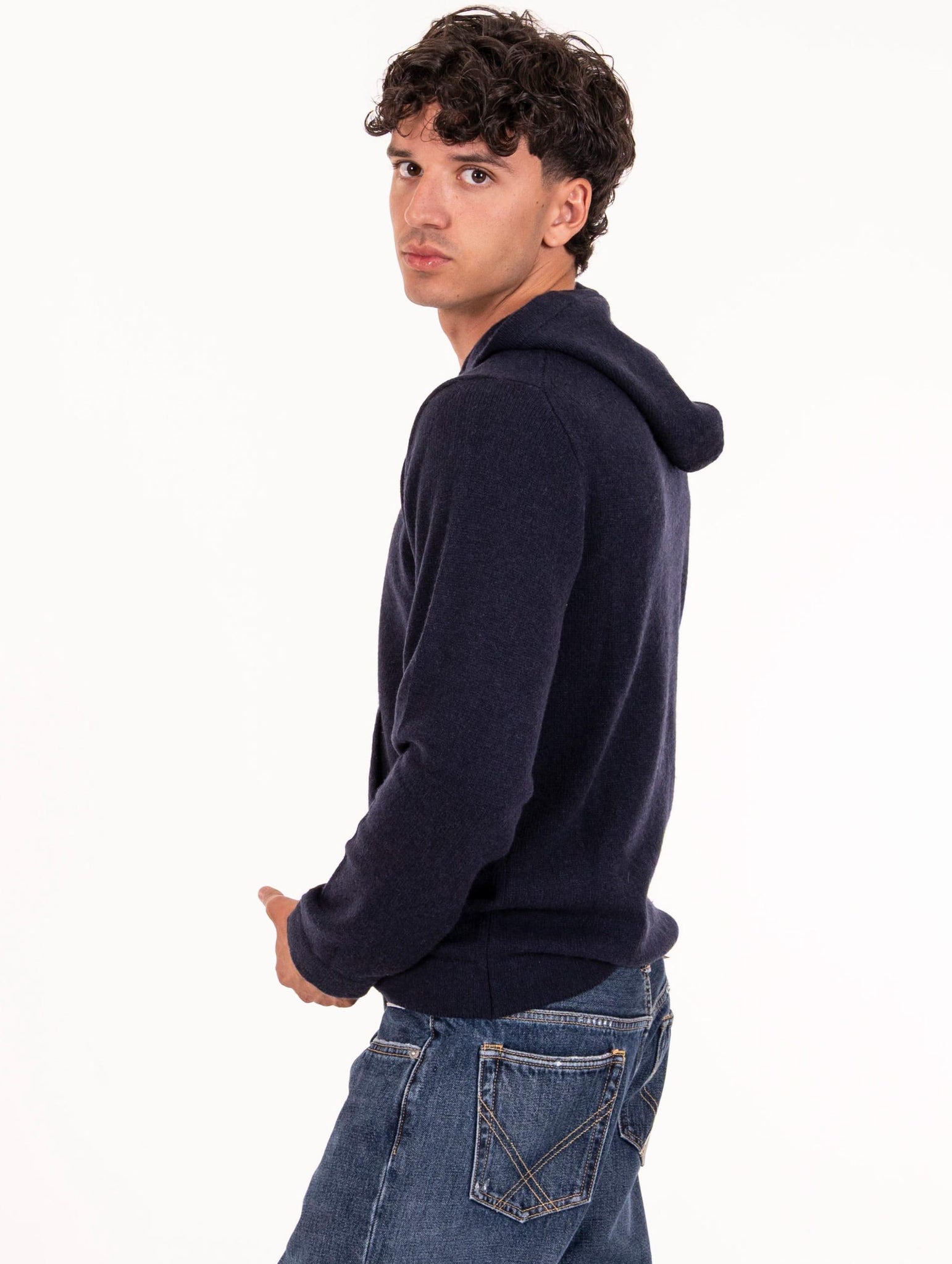 Felpa con Cappuccio Daniele Fiesoli in Eco Cashmere Blu 343623 Daniele Fiesoli