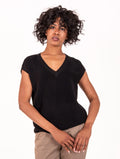 Gilet White Wise in Maglia Lurex Nero