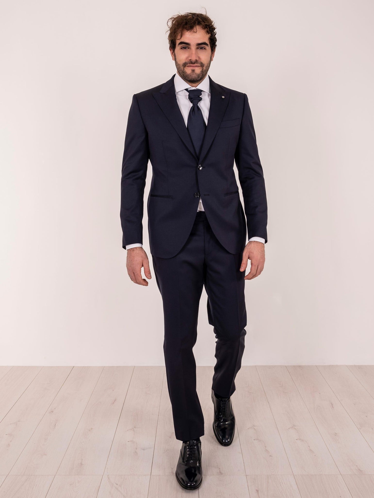 Abito Sartoriale Luigi Bianchi Mantova Vitale Barberis Lana Vergine Spigato Blu 33413001 Luigi Bianchi Mantova