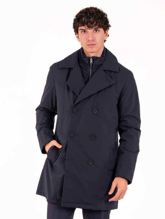 Cappotto AT.P.CO. in Tessuto Tecnico Blu Navy