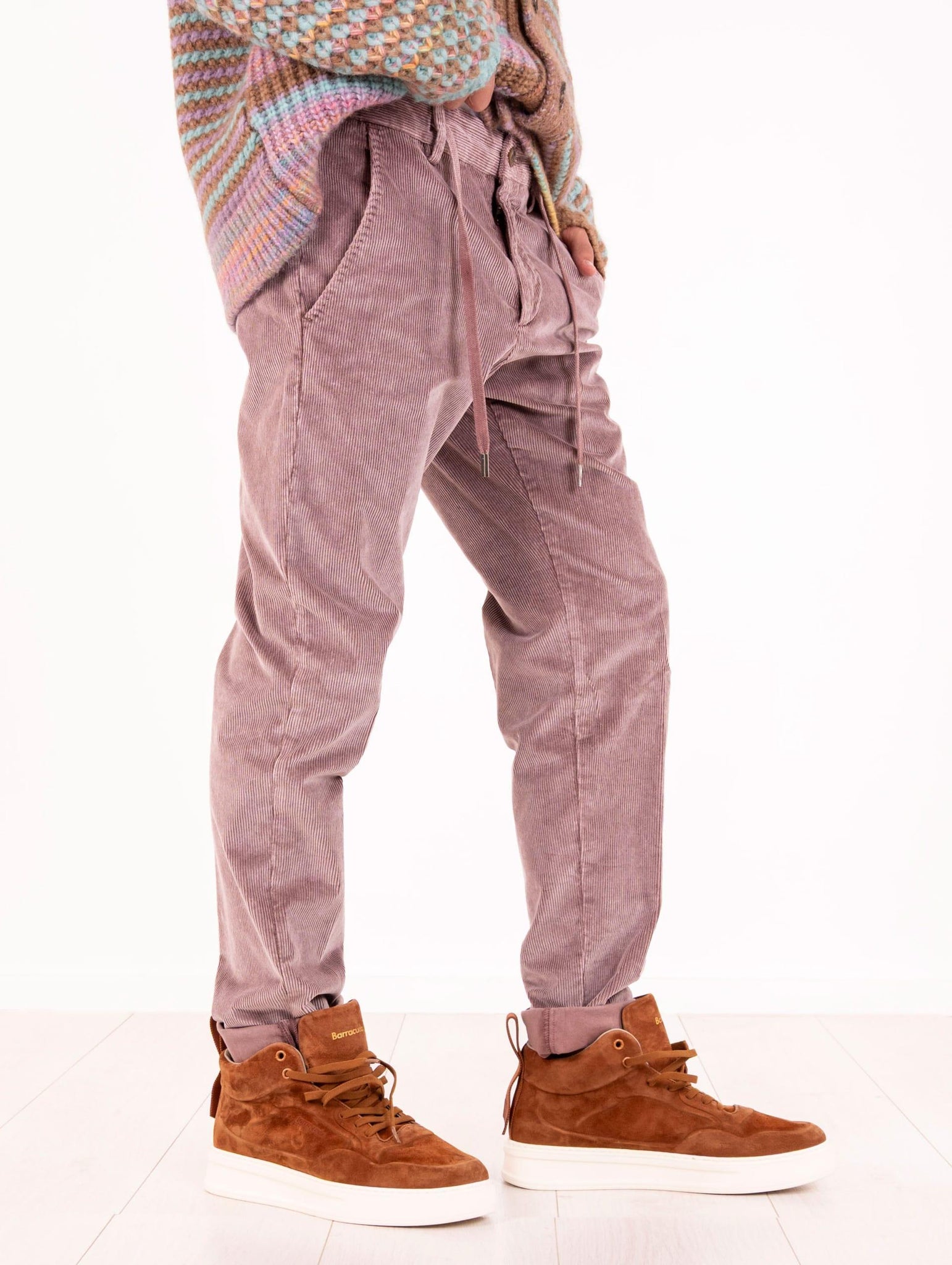 Pantalone Myths in Velluto a Coste Prugna 25WM12L14-FR19 Myths