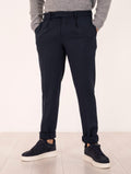 Pantalone Devorè aus technischem Stoff in Navy