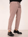 Pantalone Devorà aus Samt in Cipria