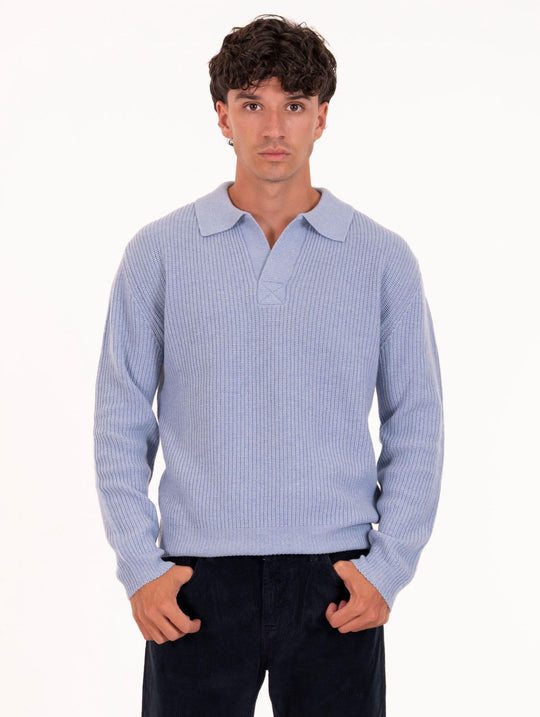 Polo Capri Daniele Fiesoli in Eco Cashmere Celeste