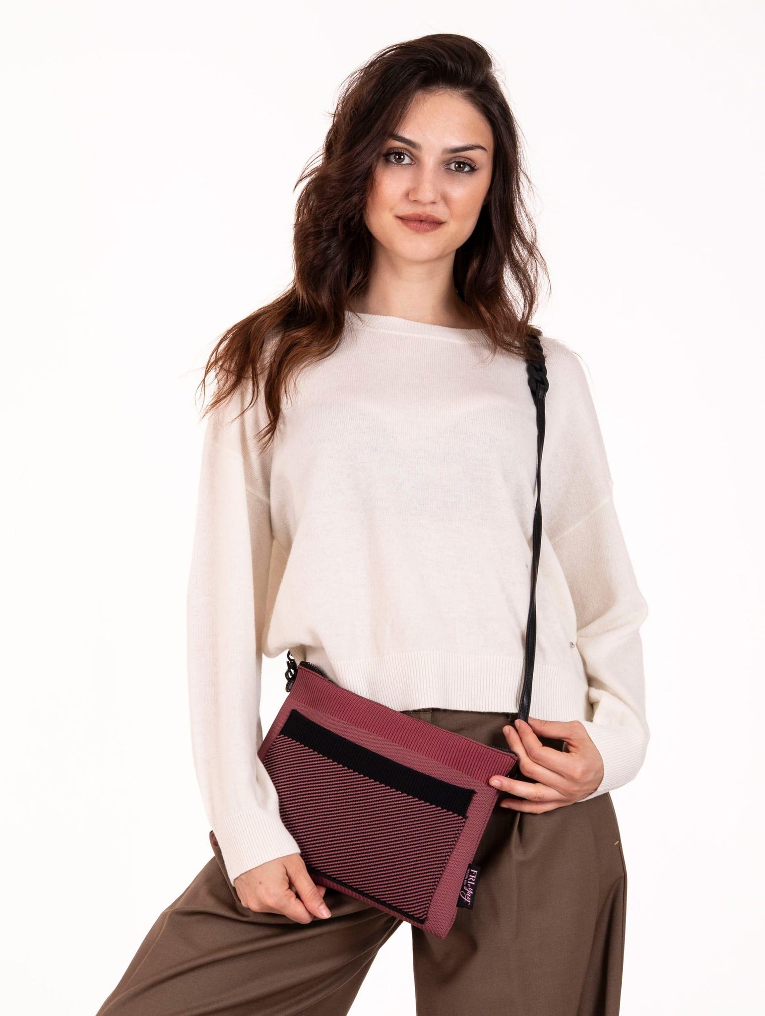 Pochette Fri-yay in Maglia Ciliegia e Nero ERP_1231POCKET Fri-Yay