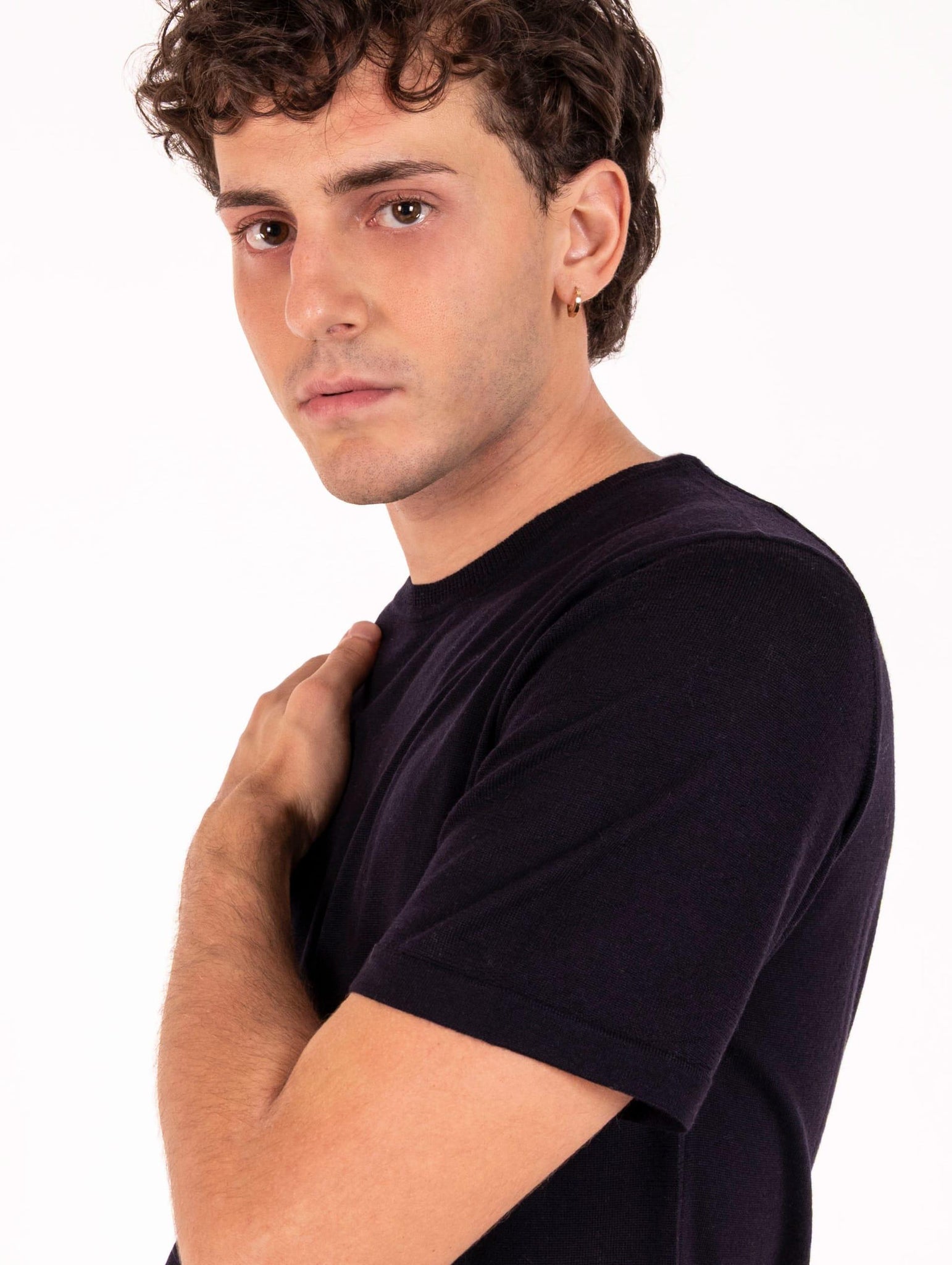 T-Shirt Four Stroke in Lana Merinos Extrafine Notte 001923 Four Stroke