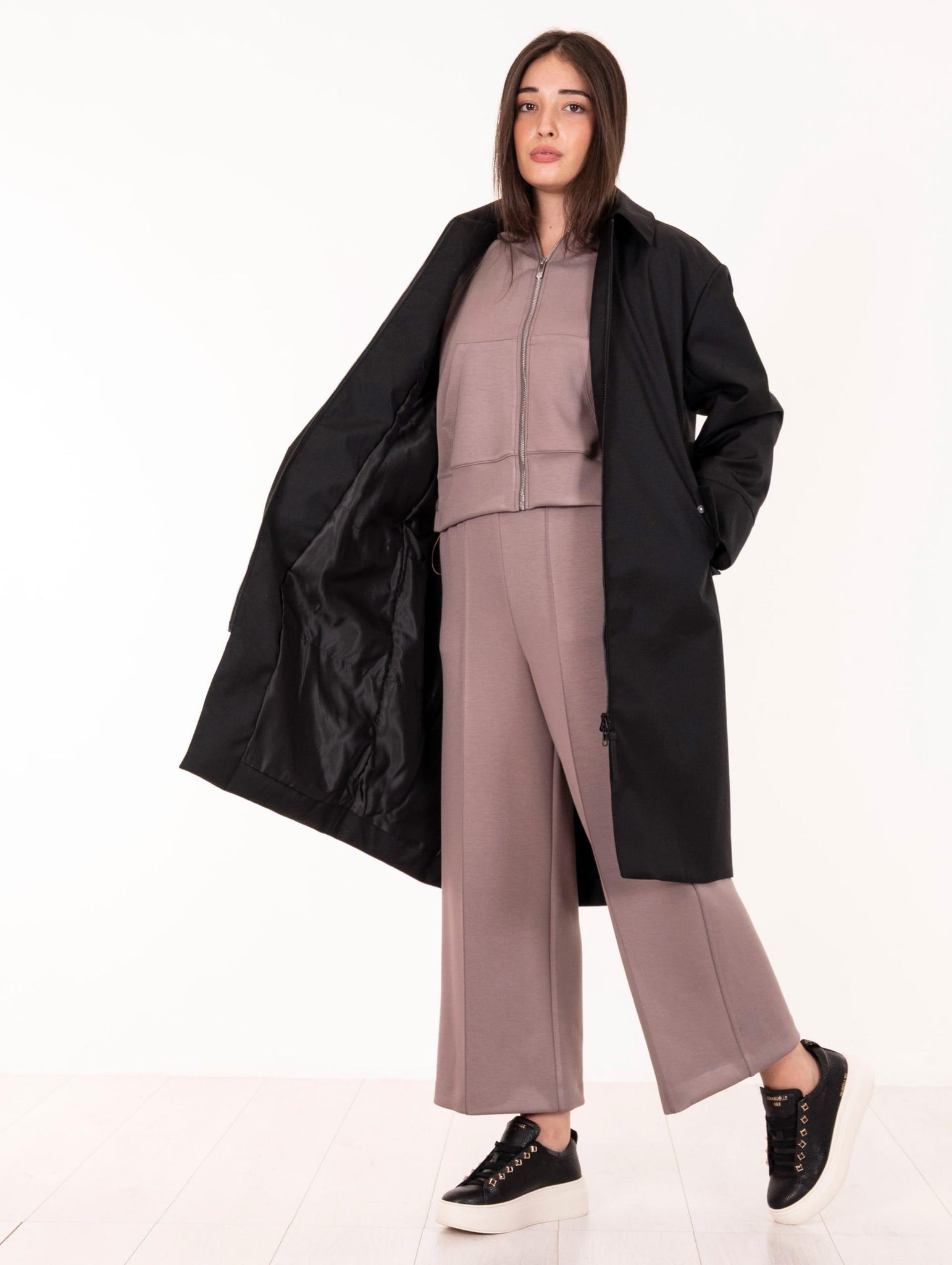 Cappotto Nami People of Shibuya in Lana Tecnica Nero NAMIPM947999 People of Shibuya